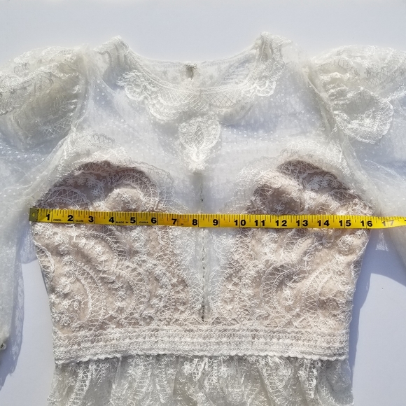 Watters Mai Lace Long Sleeve Wedding Dress Topper - Picture 12 of 16